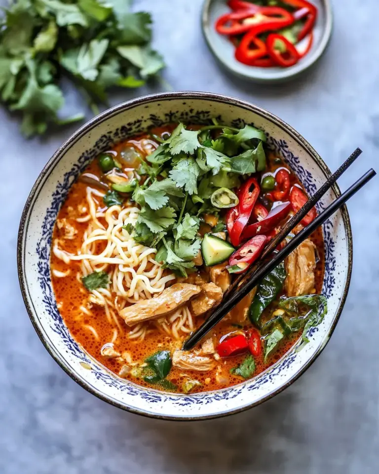 Delicious 30 Minute Thai Peanut Chicken Ramen. photo