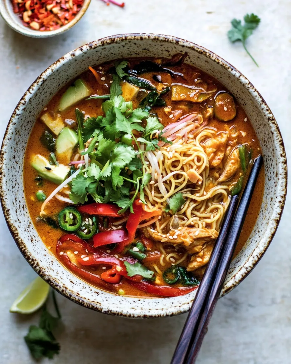 Easy 30 Minute Thai Peanut Chicken Ramen. photo