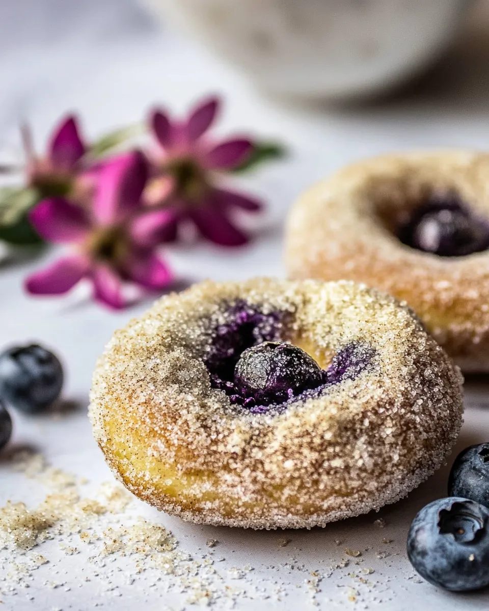 Delicious Baked Blueberry Cinnamon Sugar Doughnuts. image