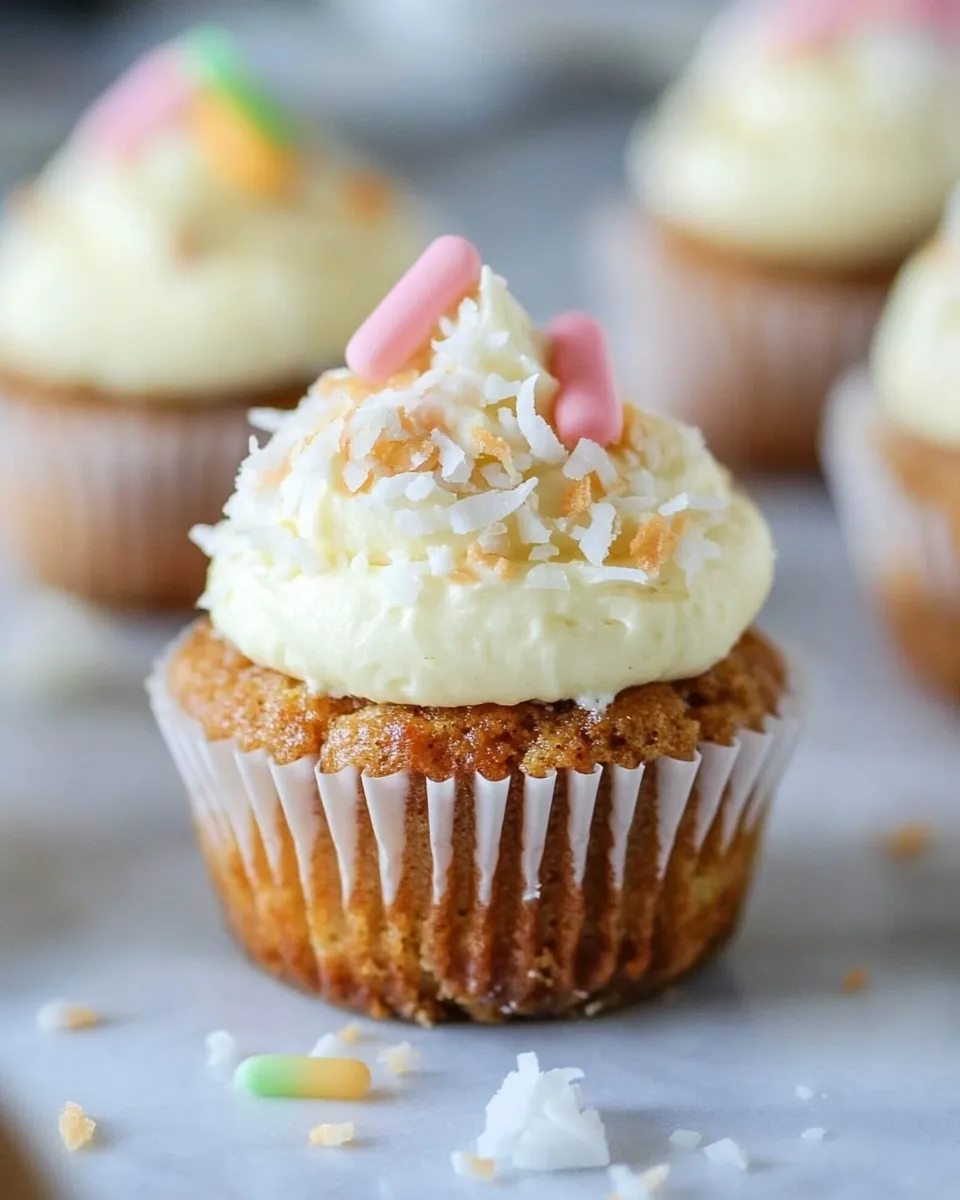 Amazing Banana Carrot Cupcakes with Coconut Cream Cheese Frosting. picture