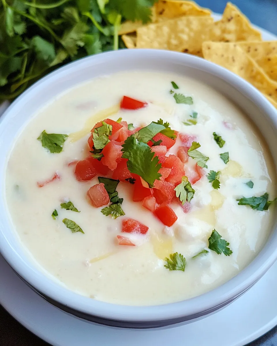 Easy Best Mexican Restaurant White Cheese Super Dip Recipe shot