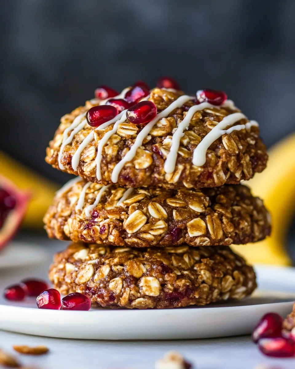Homemade Breakfast Cookies With Banana And Pomegranate photo