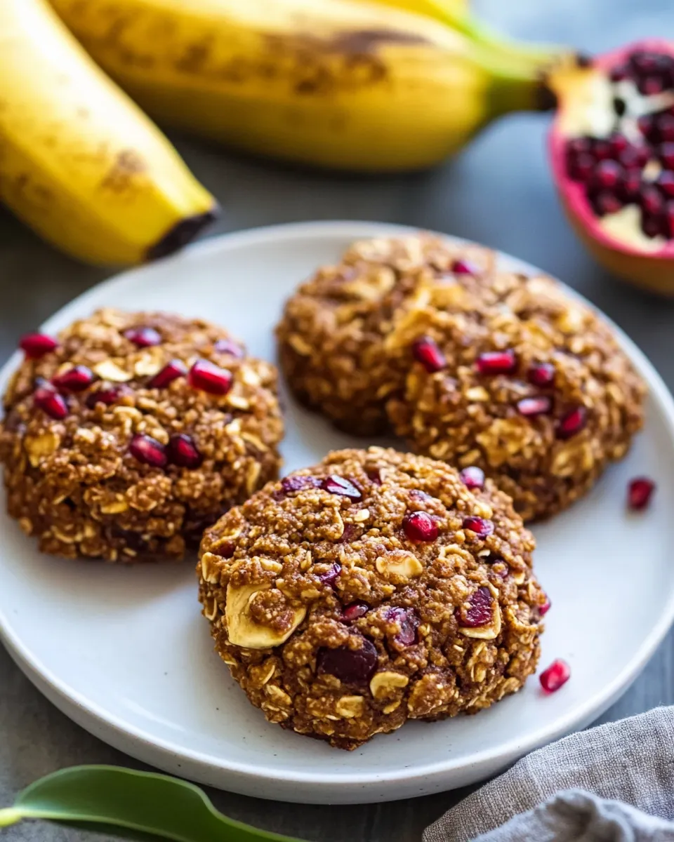 Delicious Breakfast Cookies With Banana And Pomegranate image