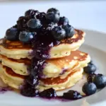 Homemade Buttermilk Pancakes with Blueberry Compote photo