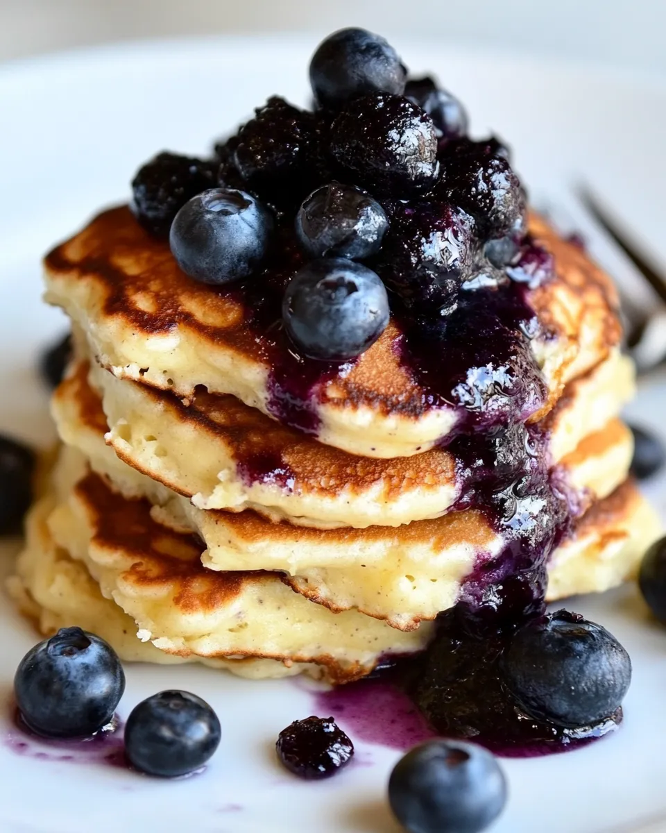 Classic Buttermilk Pancakes with Blueberry Compote image