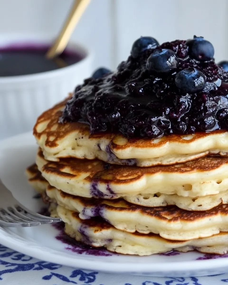 Easy Buttermilk Pancakes with Blueberry Compote recipe photo