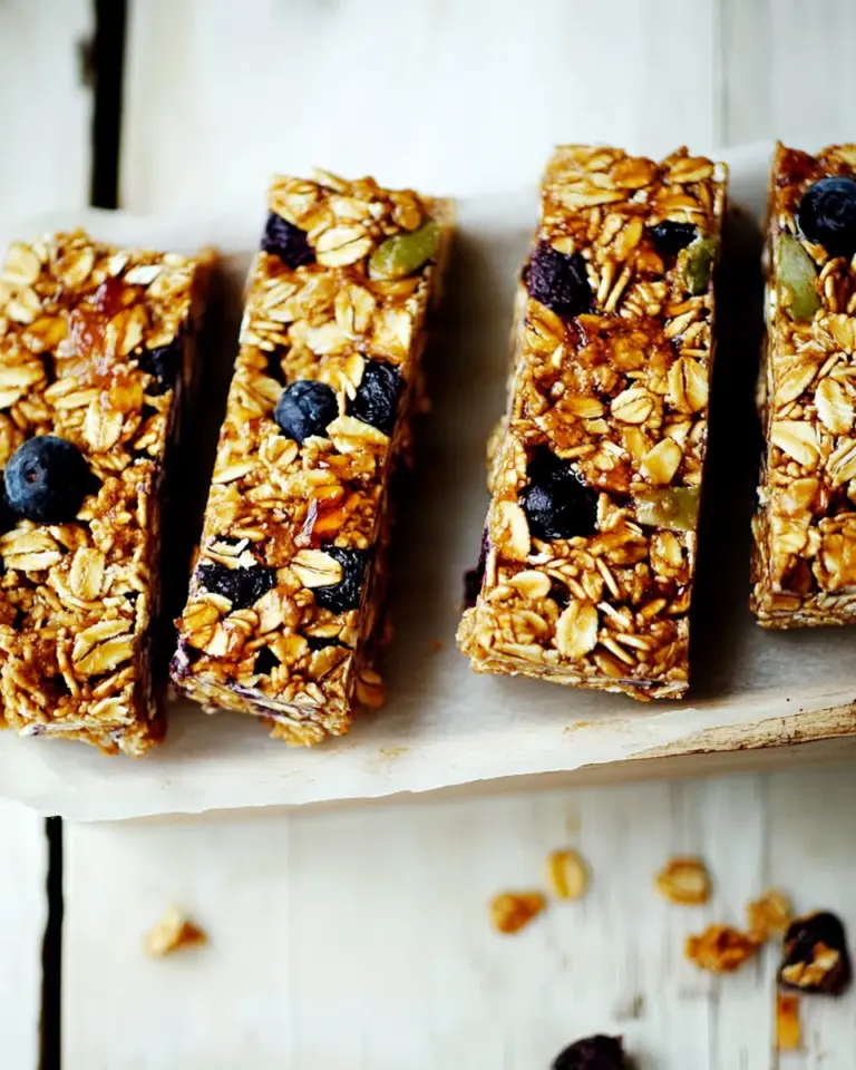 Homemade Chewy Blueberry Granola Bars photo