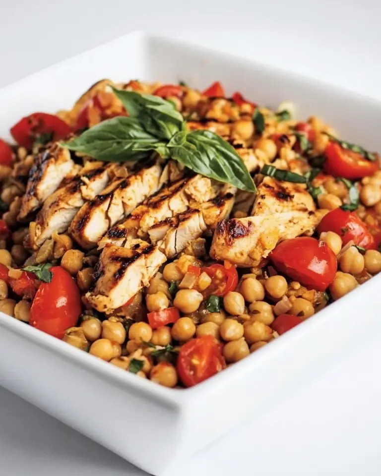 Easy Chickpea and Tomato Salad with Grilled Chicken photo