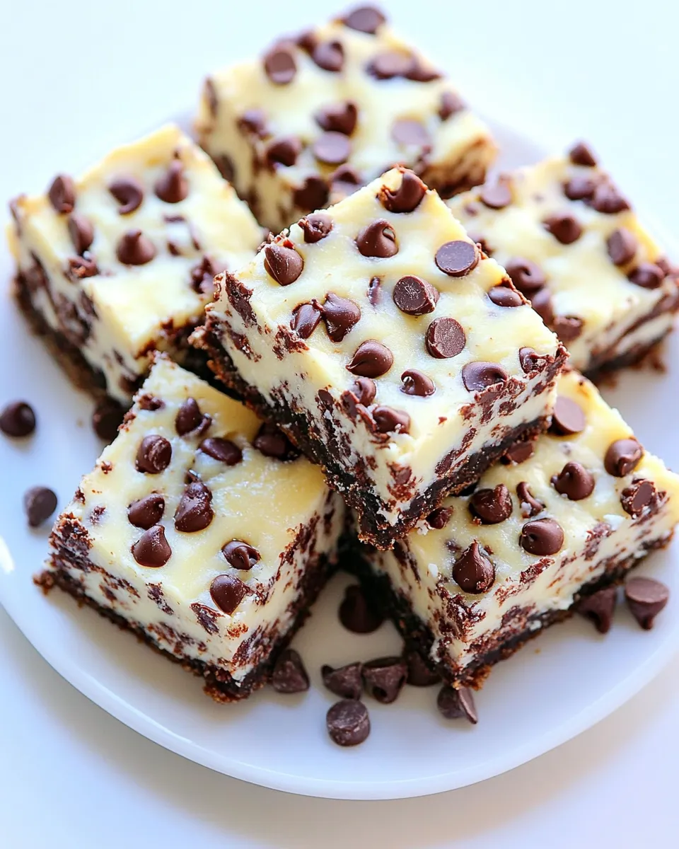 Delicious Chocolate Chip Cheesecake Bars shot