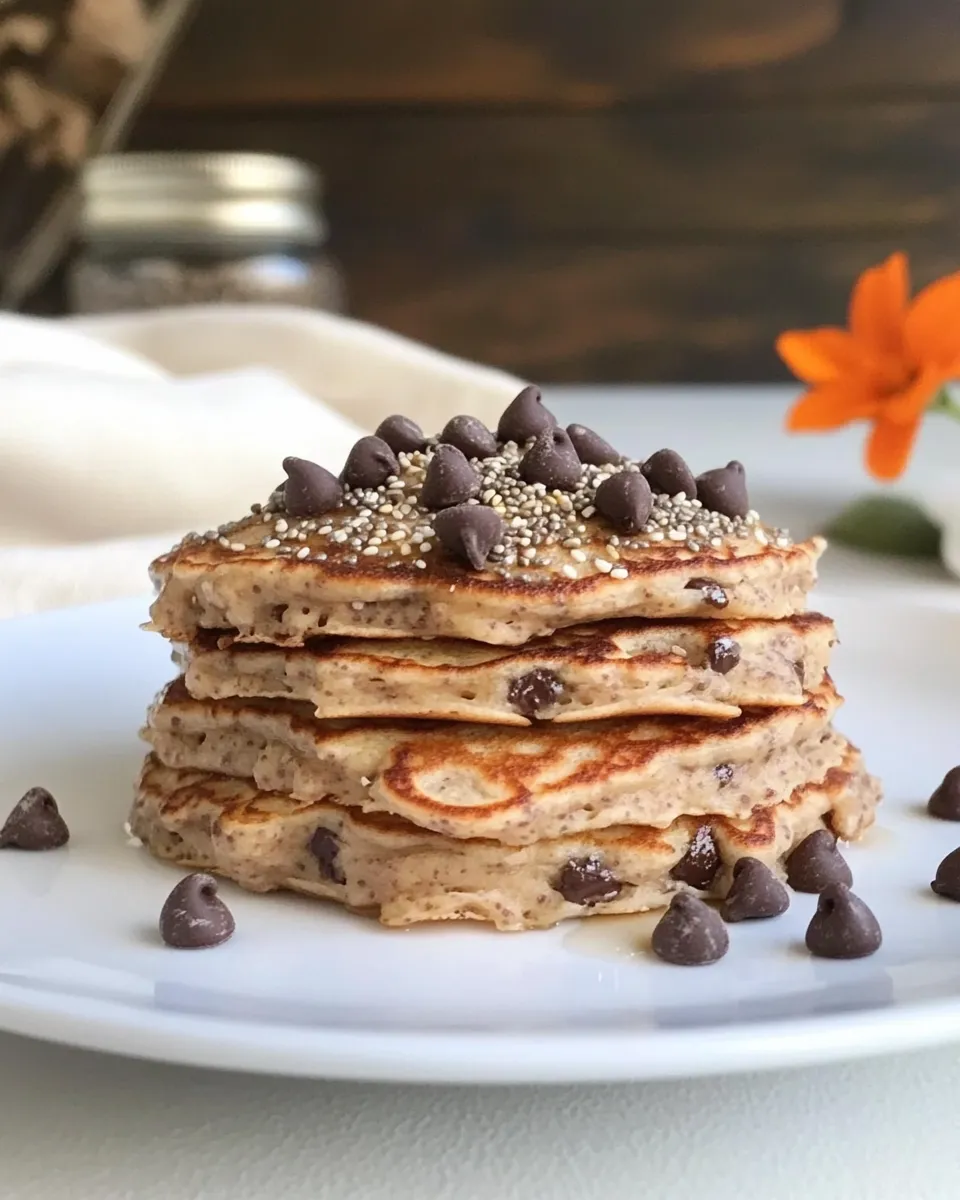 Easy Chocolate Chip Chia Pancakes (a Healthier Chocolate Chip Pancake!) dish photo