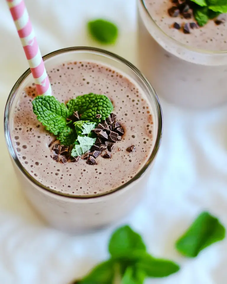 Homemade Chocolate Mint Protein Smoothie photo