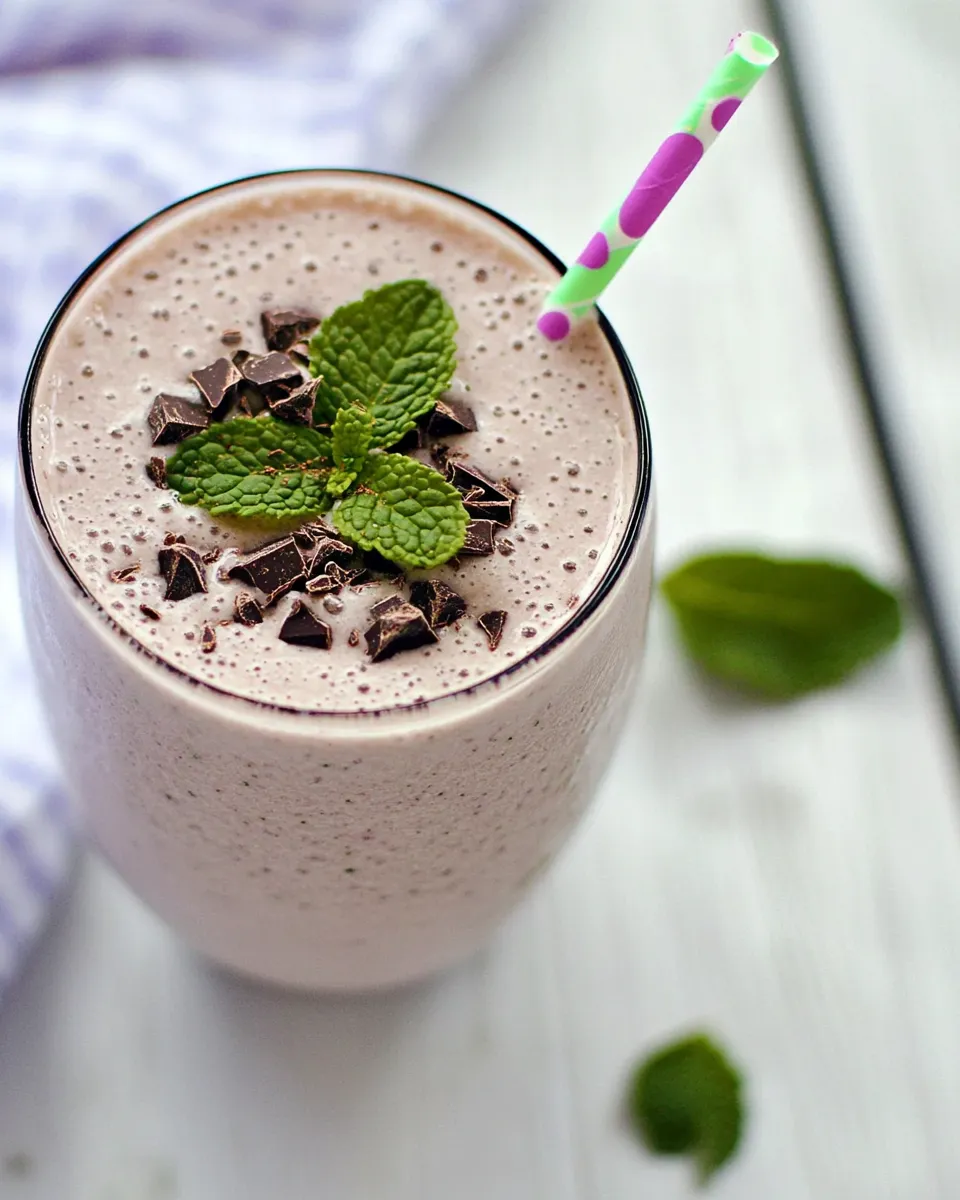 Easy Chocolate Mint Protein Smoothie recipe photo