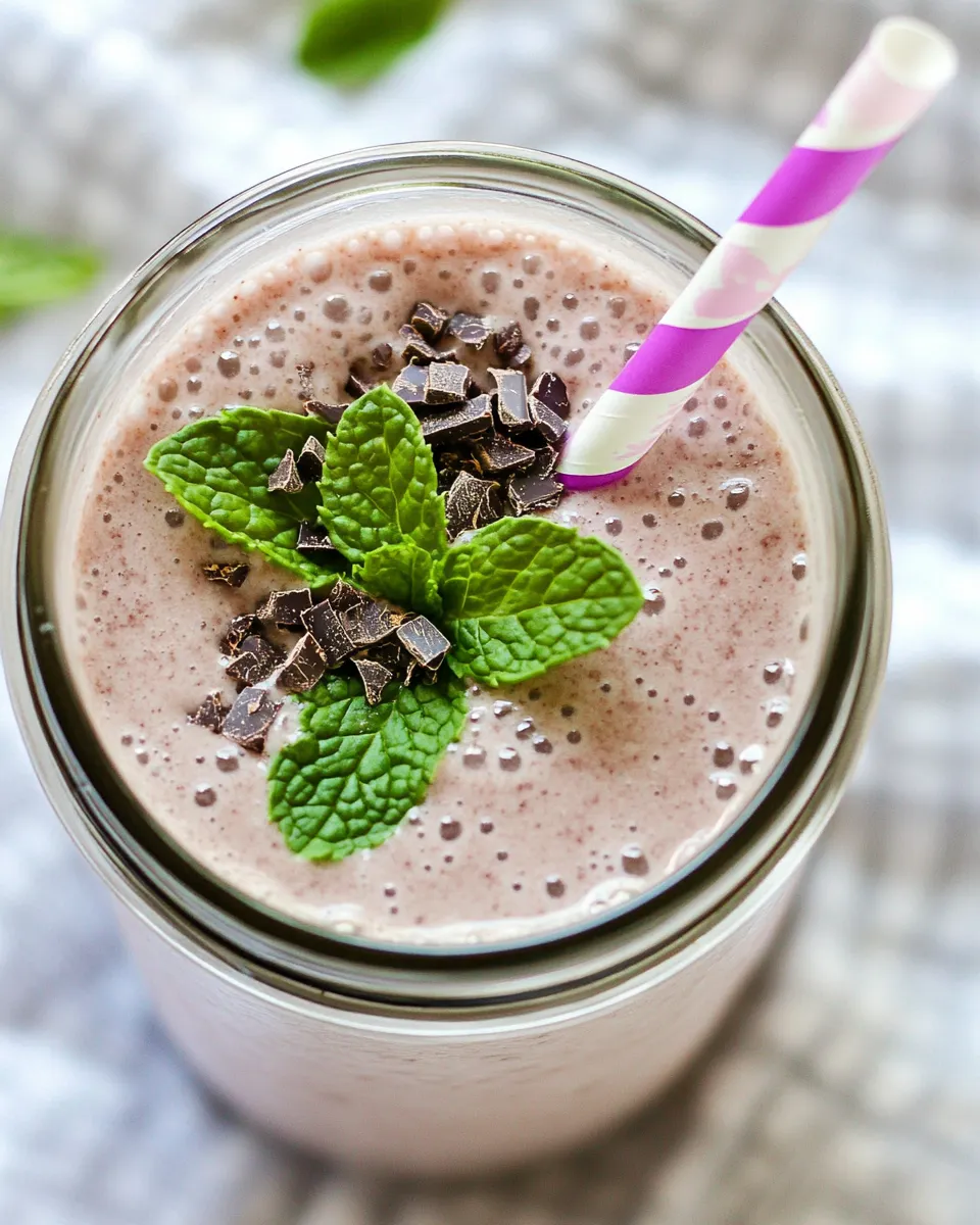 Healthy Chocolate Mint Protein Smoothie dish photo