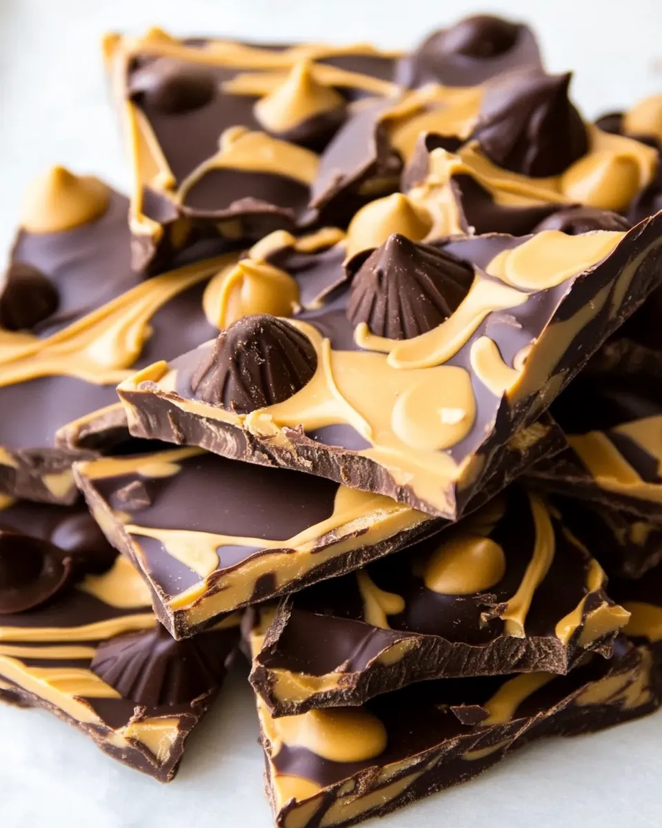 Delicious Chocolate Peanut Butter Cup Bark image