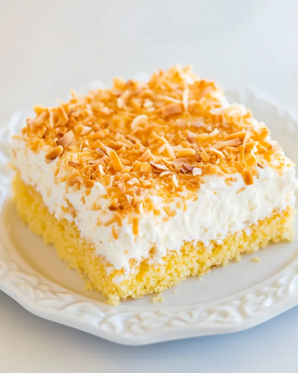 Classic Coconut Caramel Poke Cake image