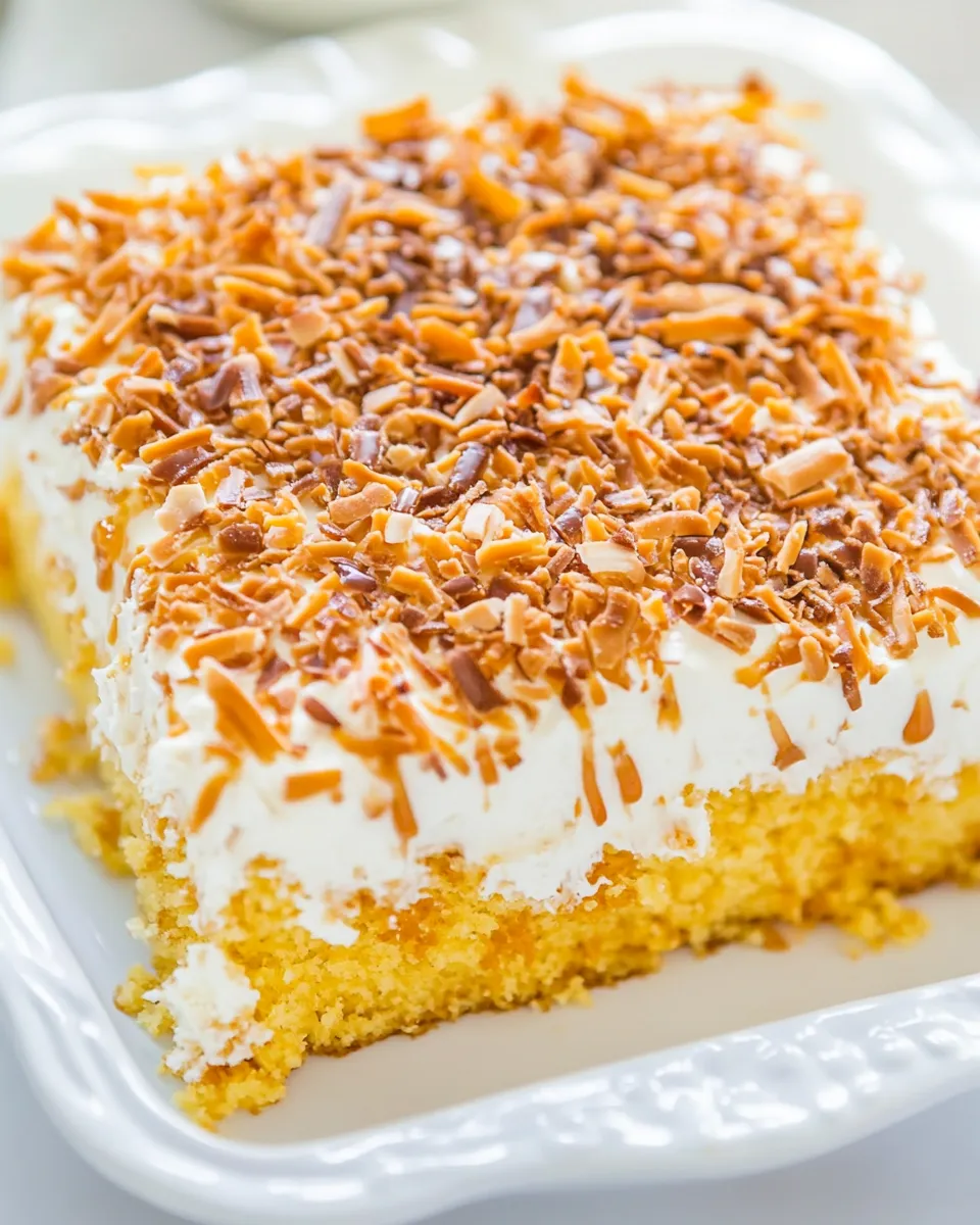 Easy Coconut Caramel Poke Cake recipe photo