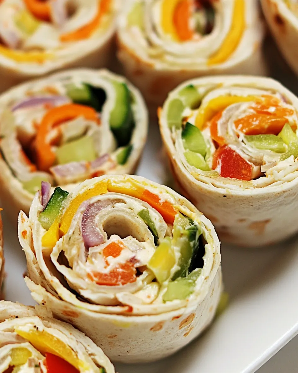 Homemade Cream Cheese Veggie Pinwheels recipe photo