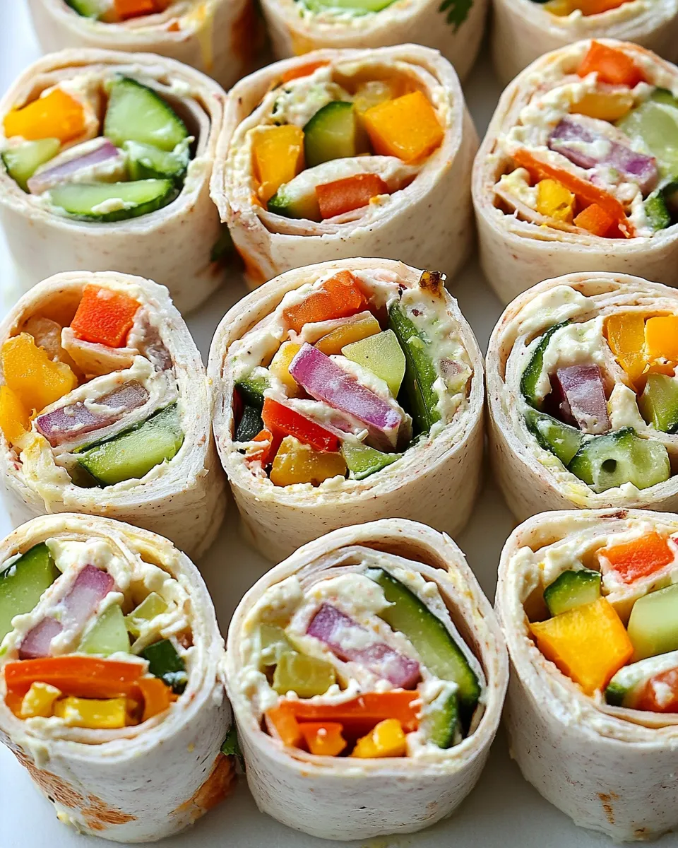 Healthy Cream Cheese Veggie Pinwheels shot