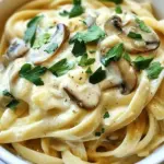 Homemade Creamy Garlic Mushroom Pasta photo