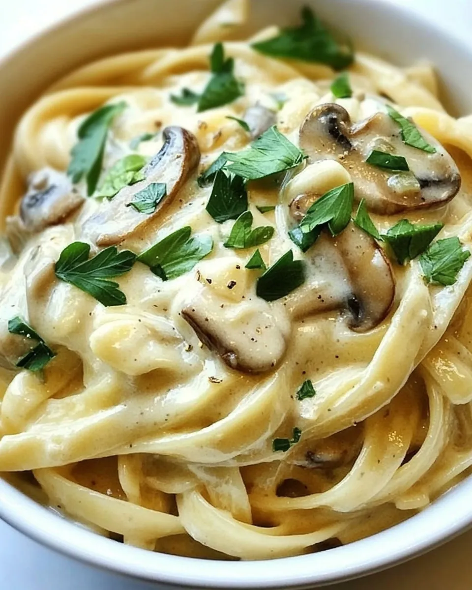 Homemade Creamy Garlic Mushroom Pasta photo