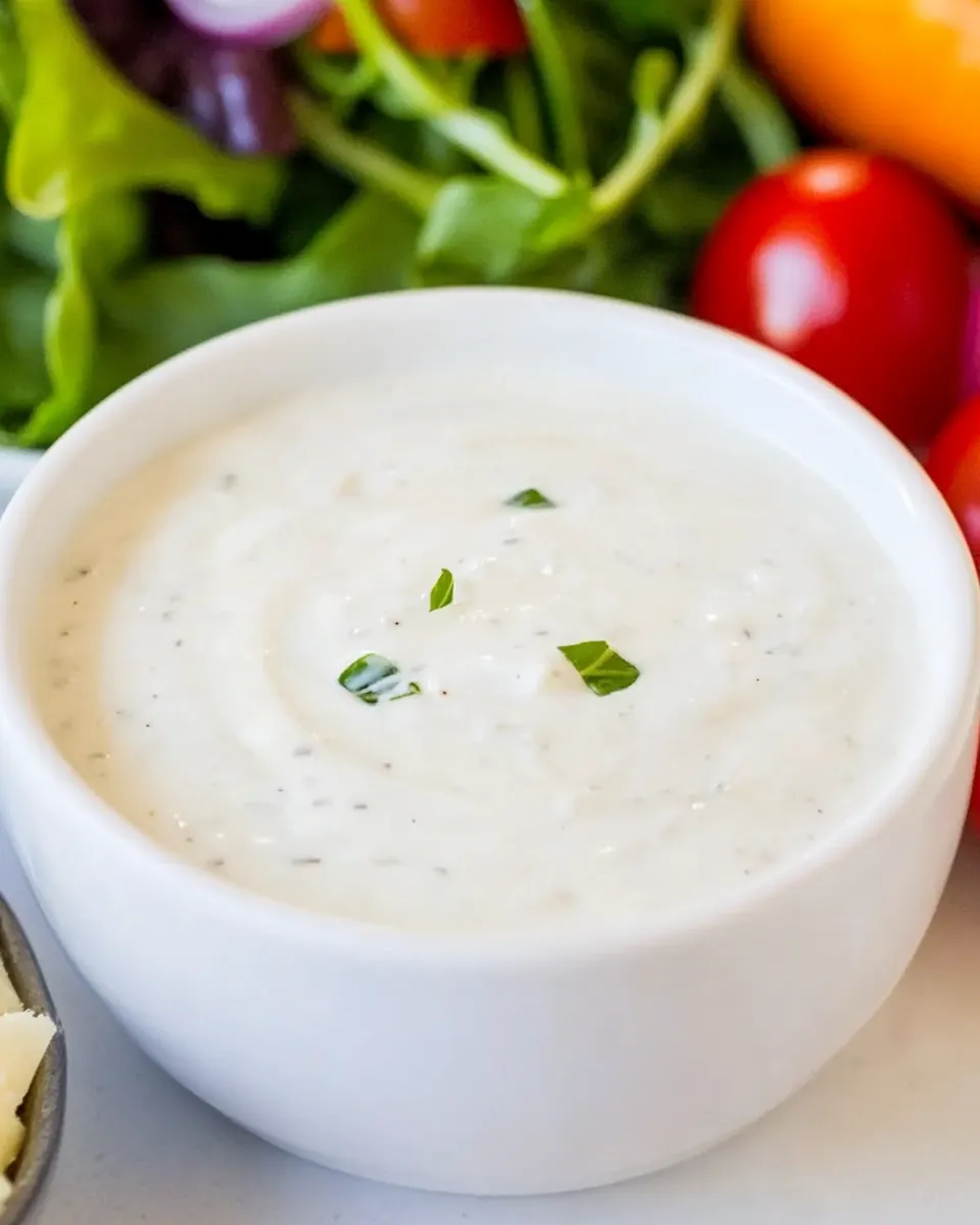 Delicious Creamy Parmesan Dressing (Carrabbas copycat) food shot