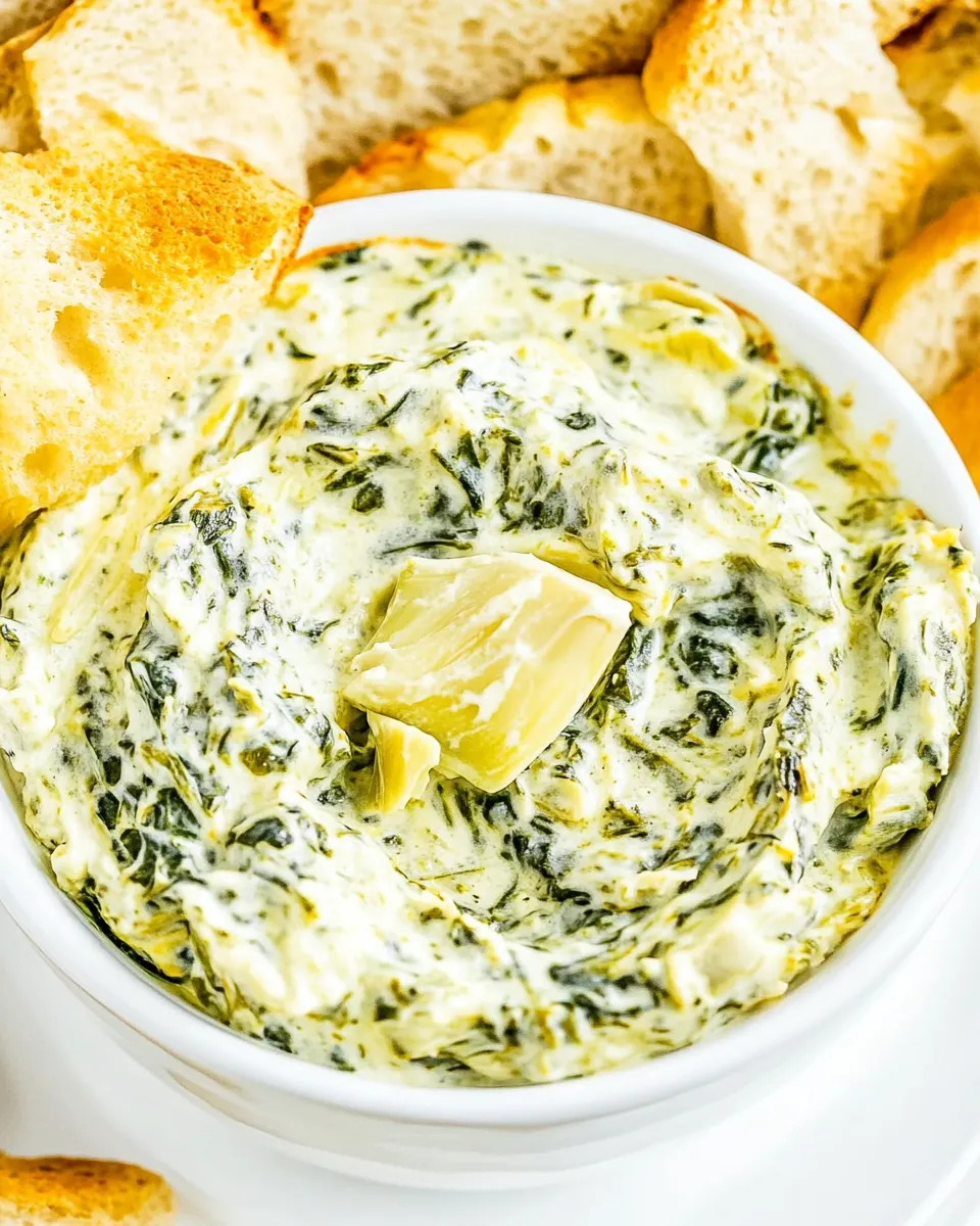 Delicious Crockpot Spinach Artichoke Dip shot