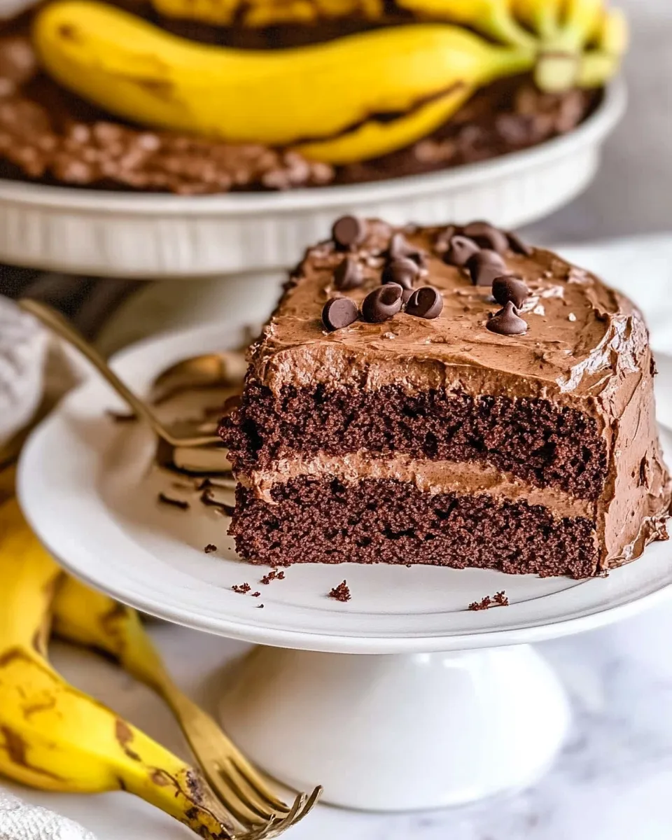 Quick Easy Chocolate Banana Cake shot