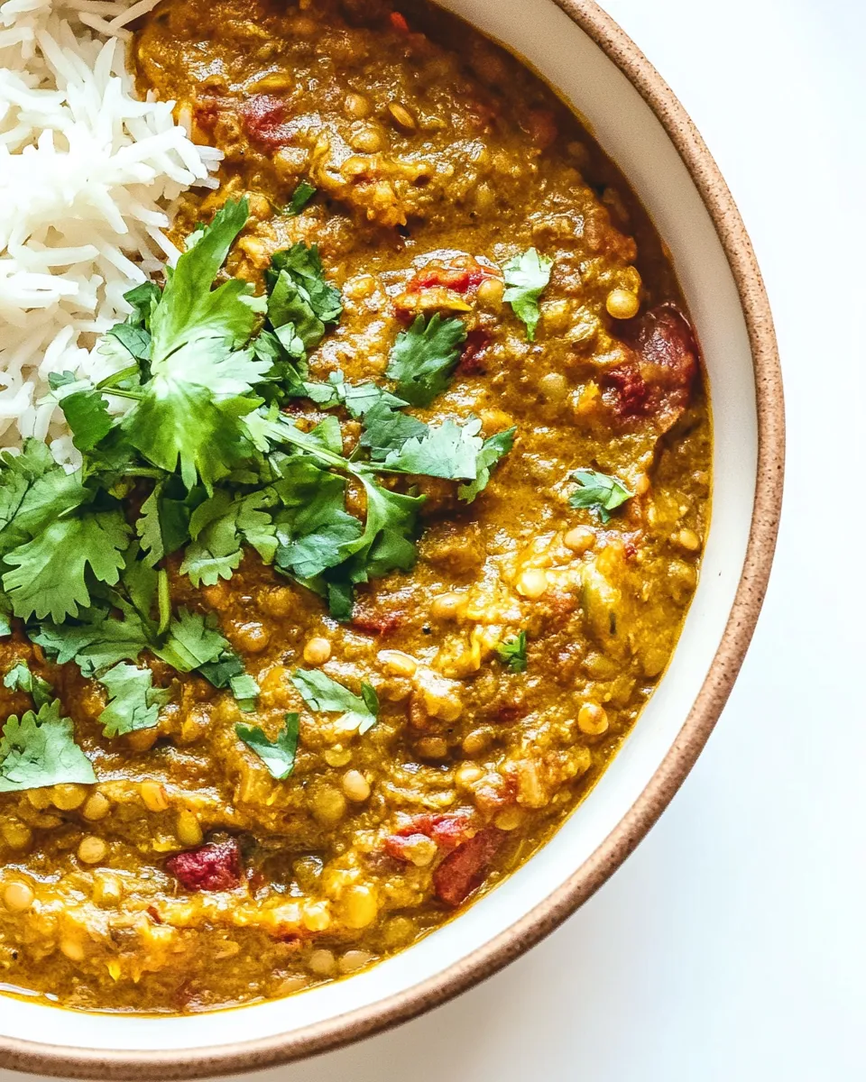 Classic Easy Red Lentil Curry (Vegan & One-Pot Recipe!) image