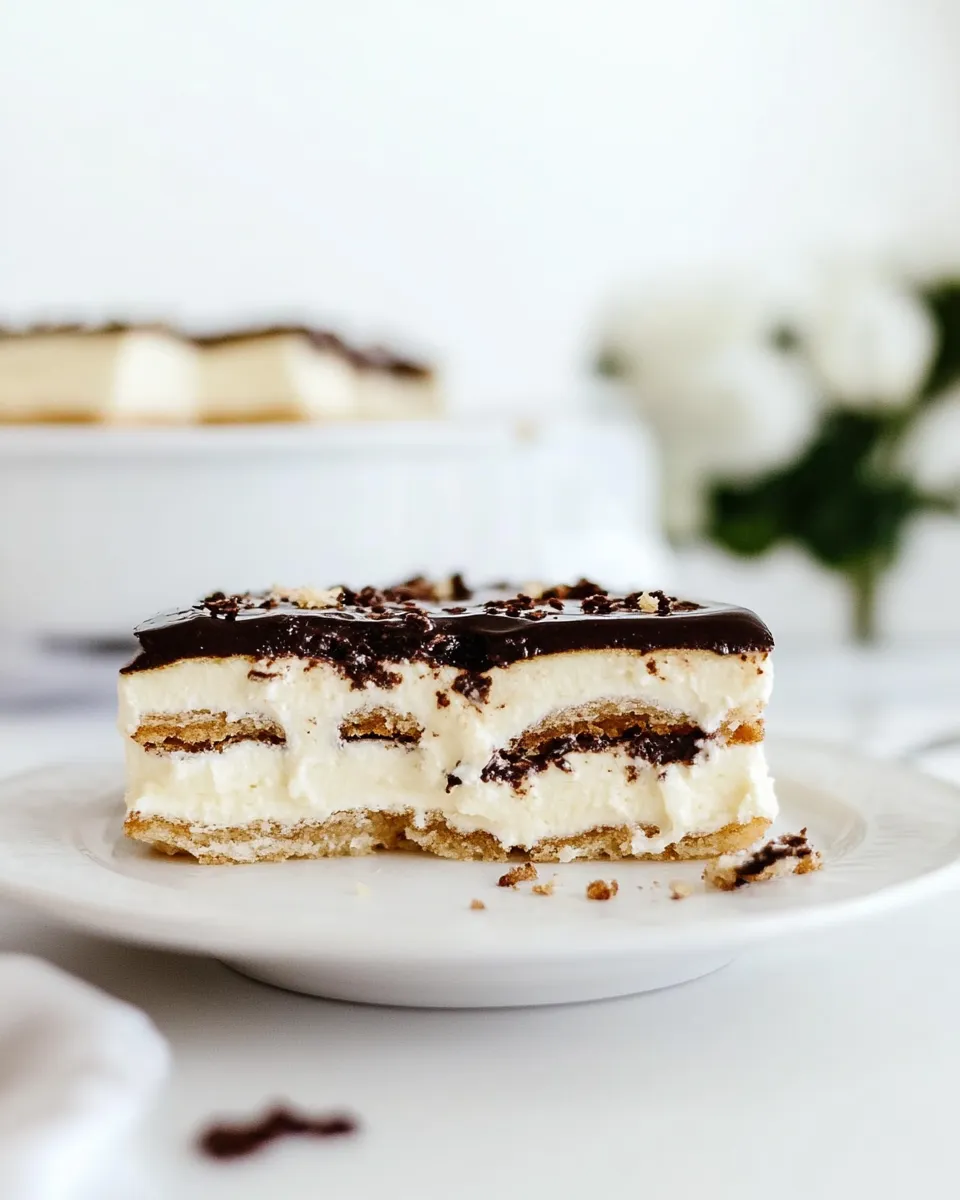 Homemade Eclair Cake Recipe shot