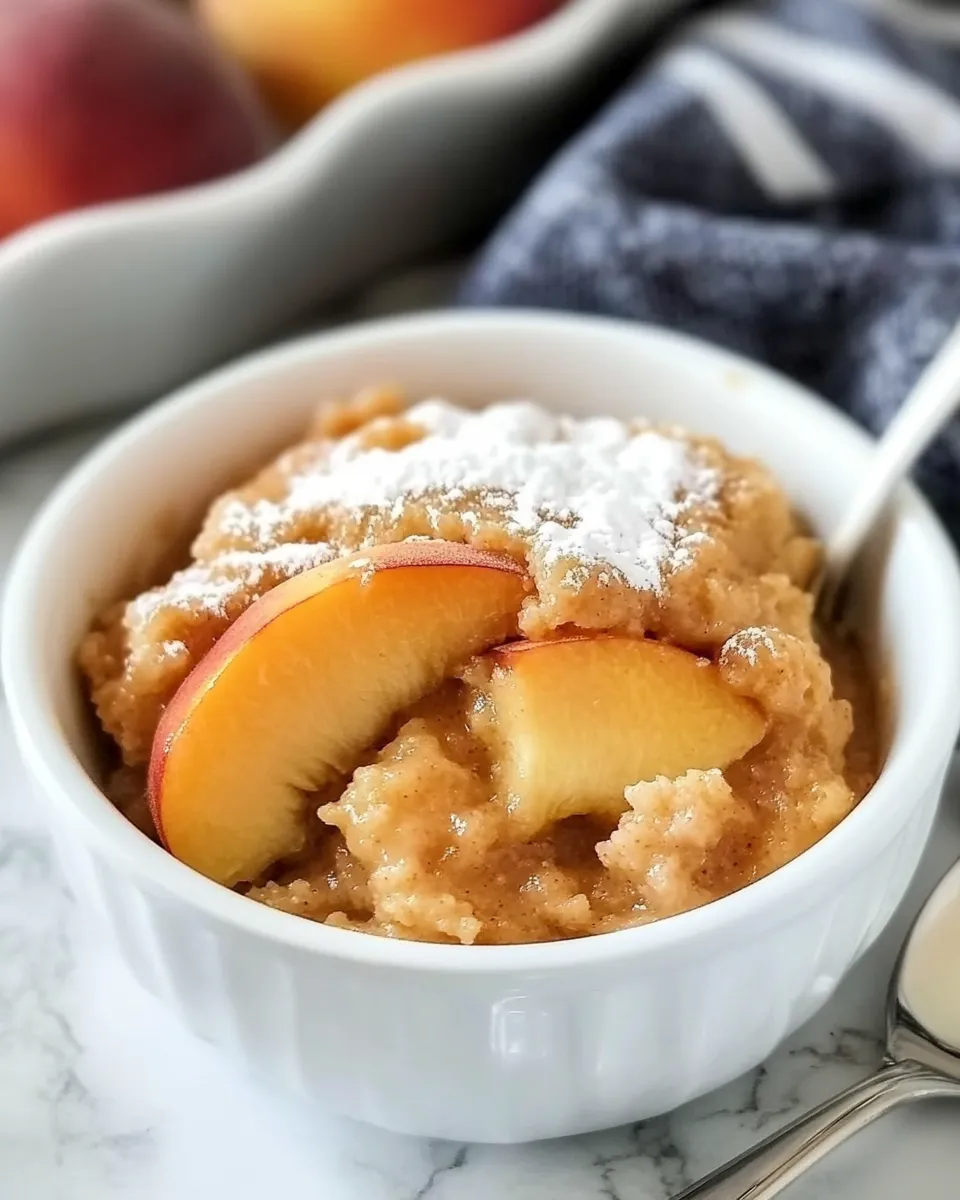 Easy Fresh Peach Pudding Recipe shot