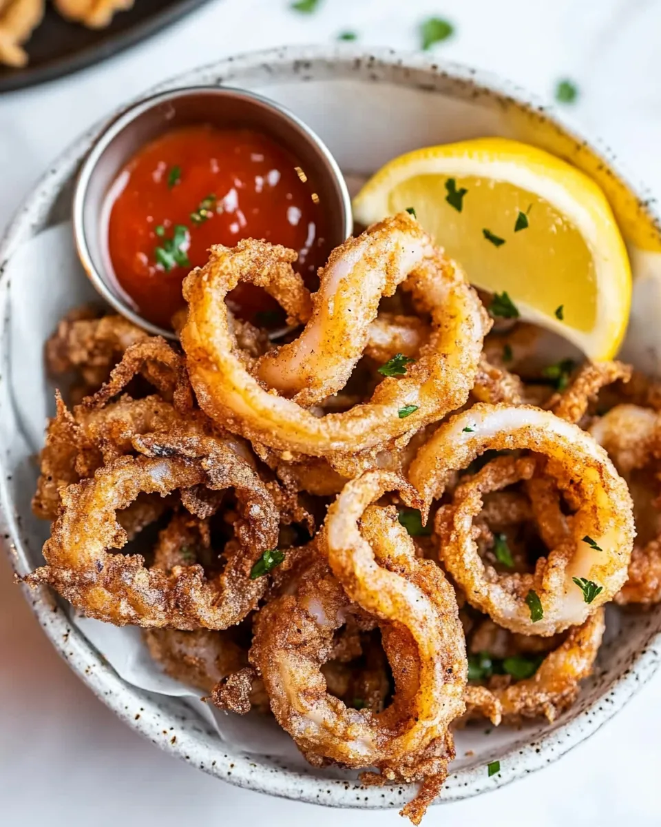 Delicious Fried Calamari shot