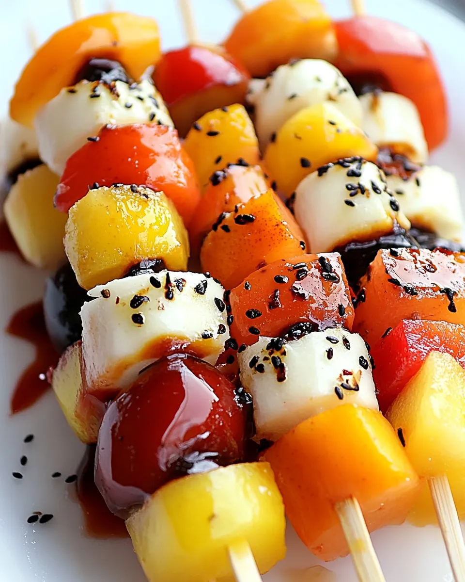 Delicious Fruit Skewers shot
