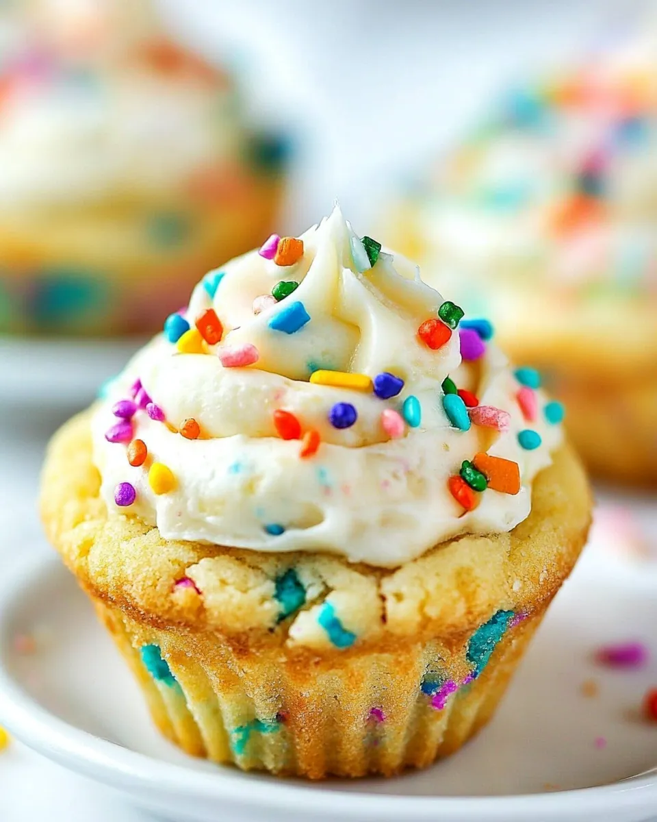 Homemade Funfetti Sugar Cookie Cups with Vanilla Frosting photo