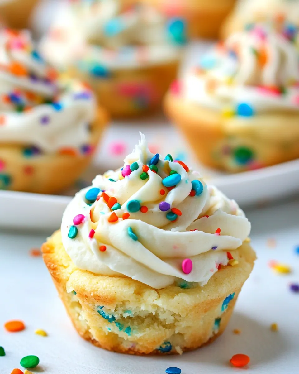Classic Funfetti Sugar Cookie Cups with Vanilla Frosting image
