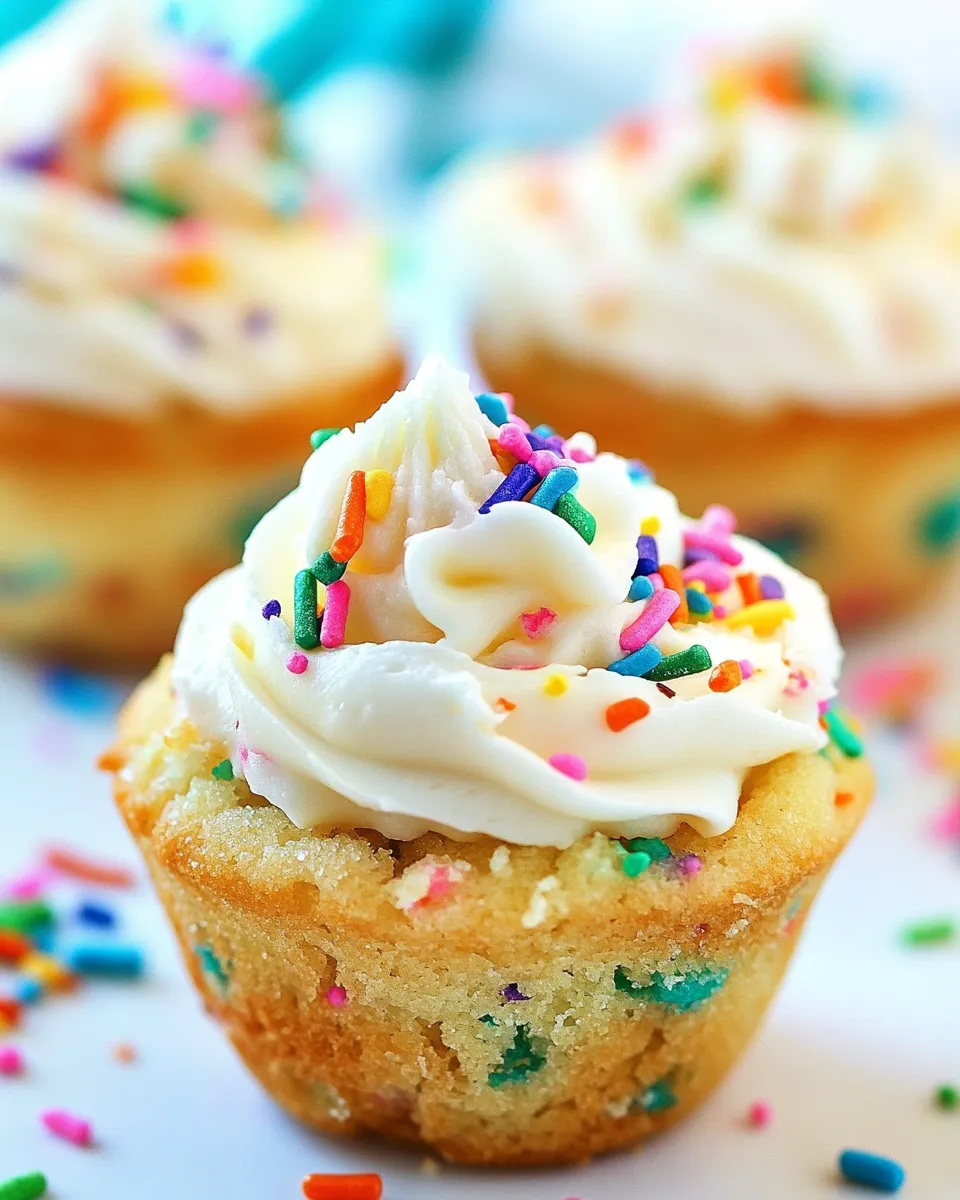 Easy Funfetti Sugar Cookie Cups with Vanilla Frosting recipe photo