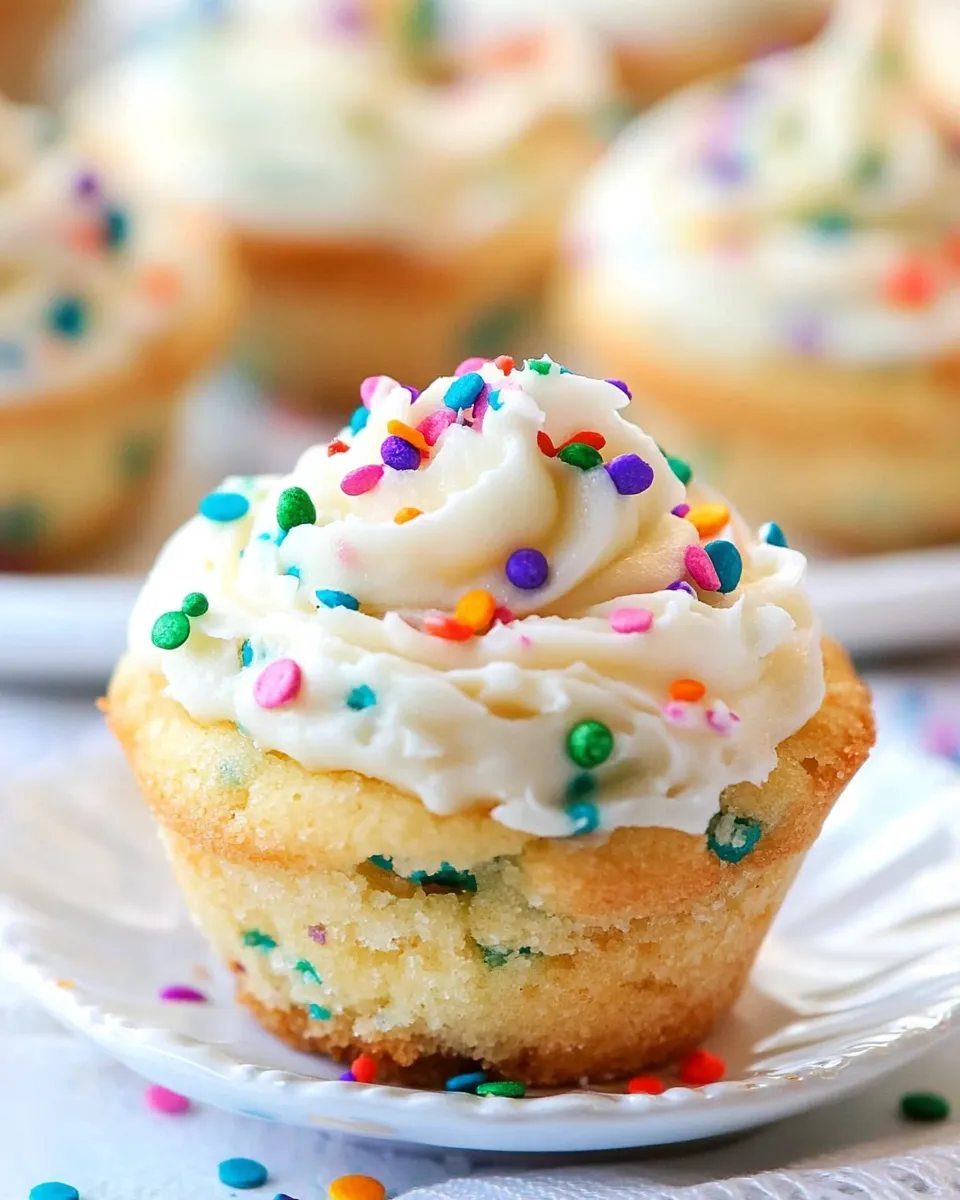 Delicious Funfetti Sugar Cookie Cups with Vanilla Frosting shot