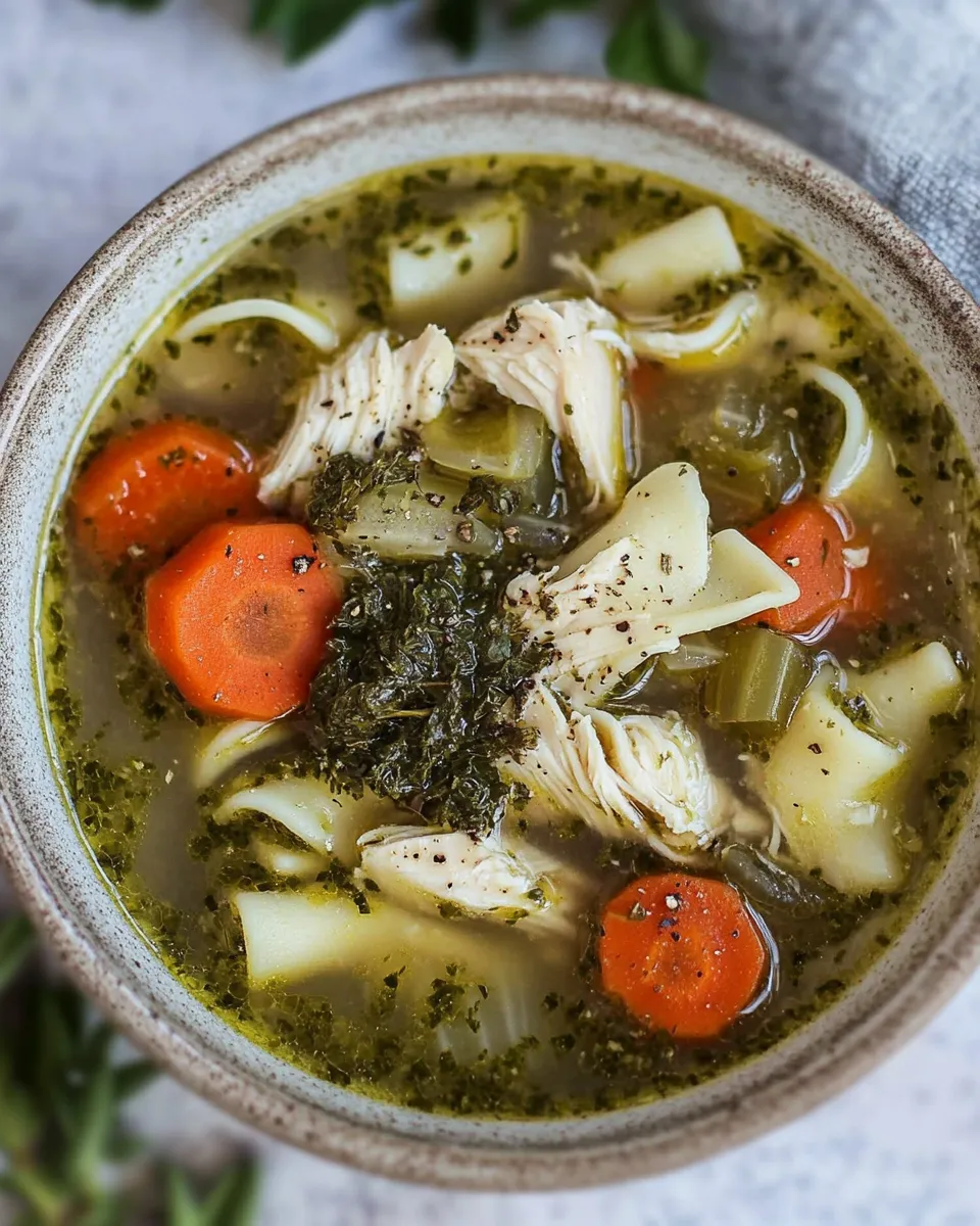 Delicious Gluten-Free Chicken Noodle Soup shot