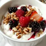 Homemade Greek Yogurt with Berries, Nuts and Honey recipe image