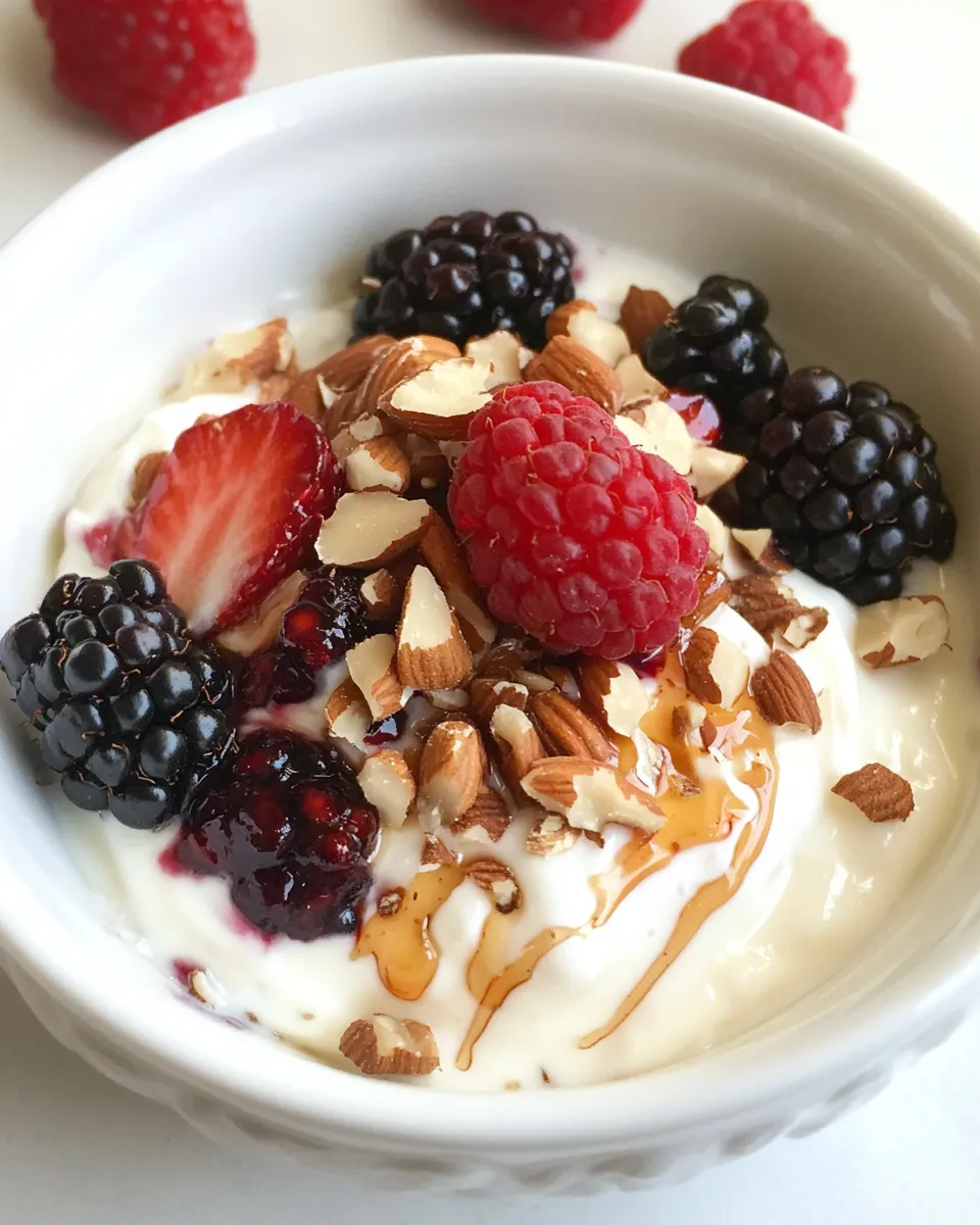 Delicious Greek Yogurt with Berries, Nuts and Honey picture