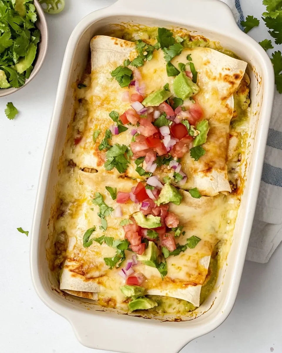 Delicious Green Chicken Enchiladas shot