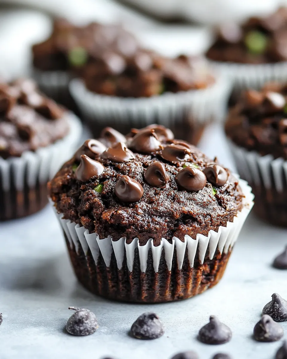 Homemade Healthy Chocolate Zucchini Muffins photo