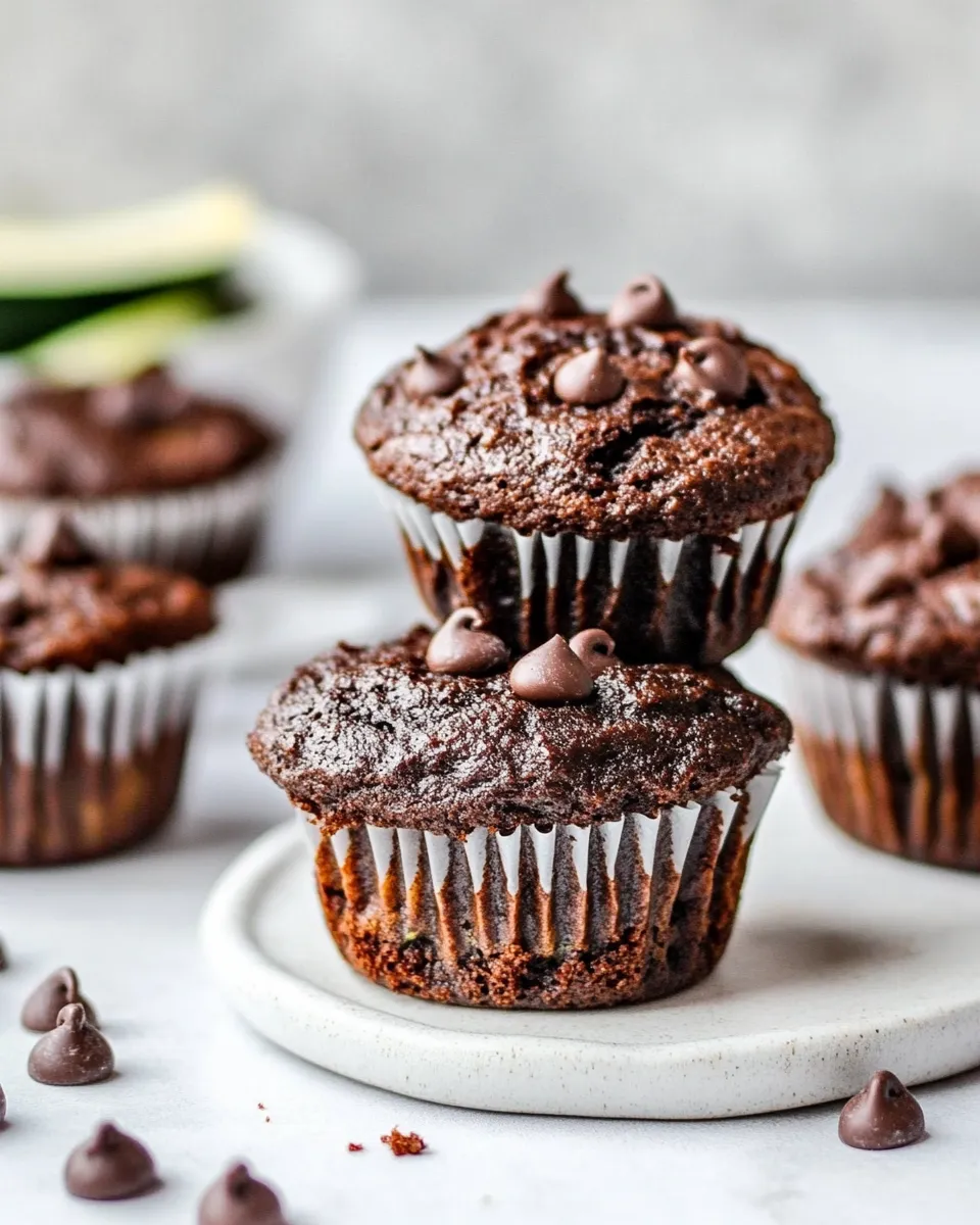 Delicious Healthy Chocolate Zucchini Muffins shot