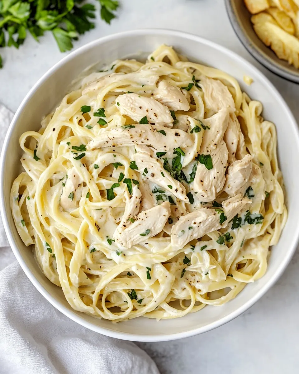 Savory Homemade Chicken Alfredo dish image