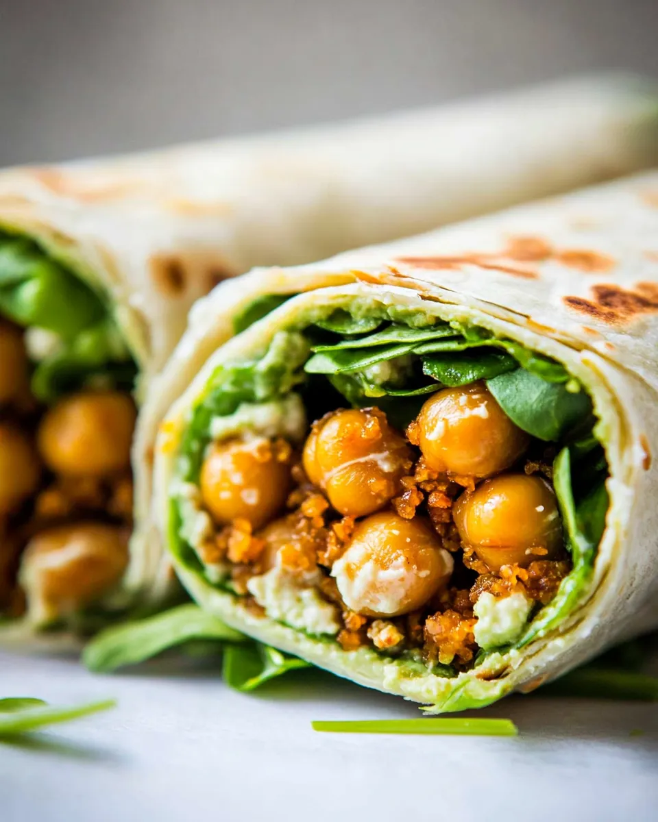 Healthy Honey Garlic-Roasted Chickpea Wraps recipe photo