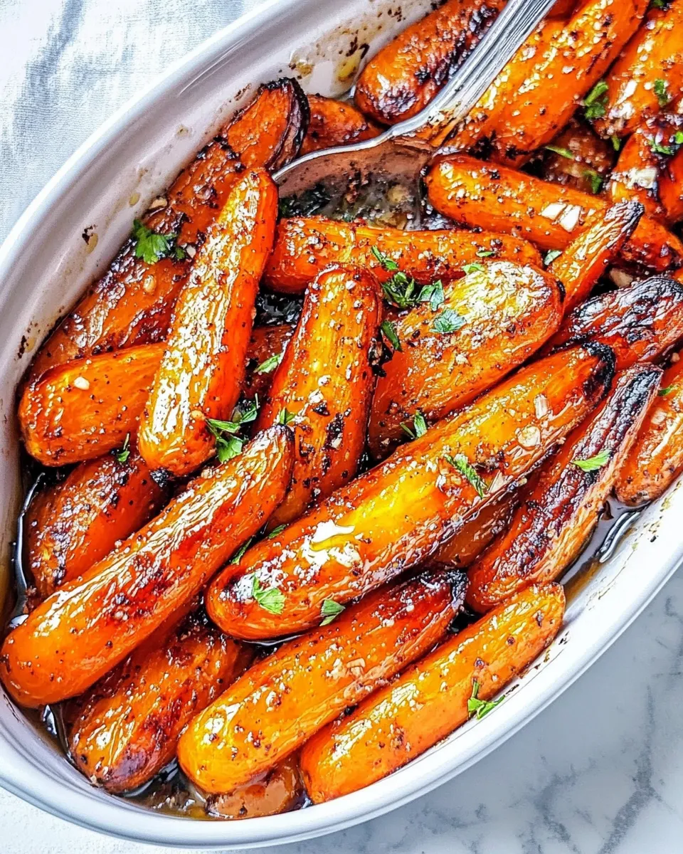 Homemade Honey Roasted Carrots With Garlic Butter photo