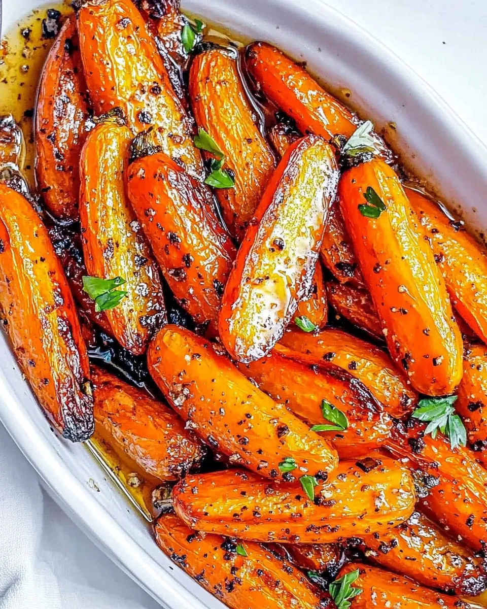 Delicious Honey Roasted Carrots With Garlic Butter shot