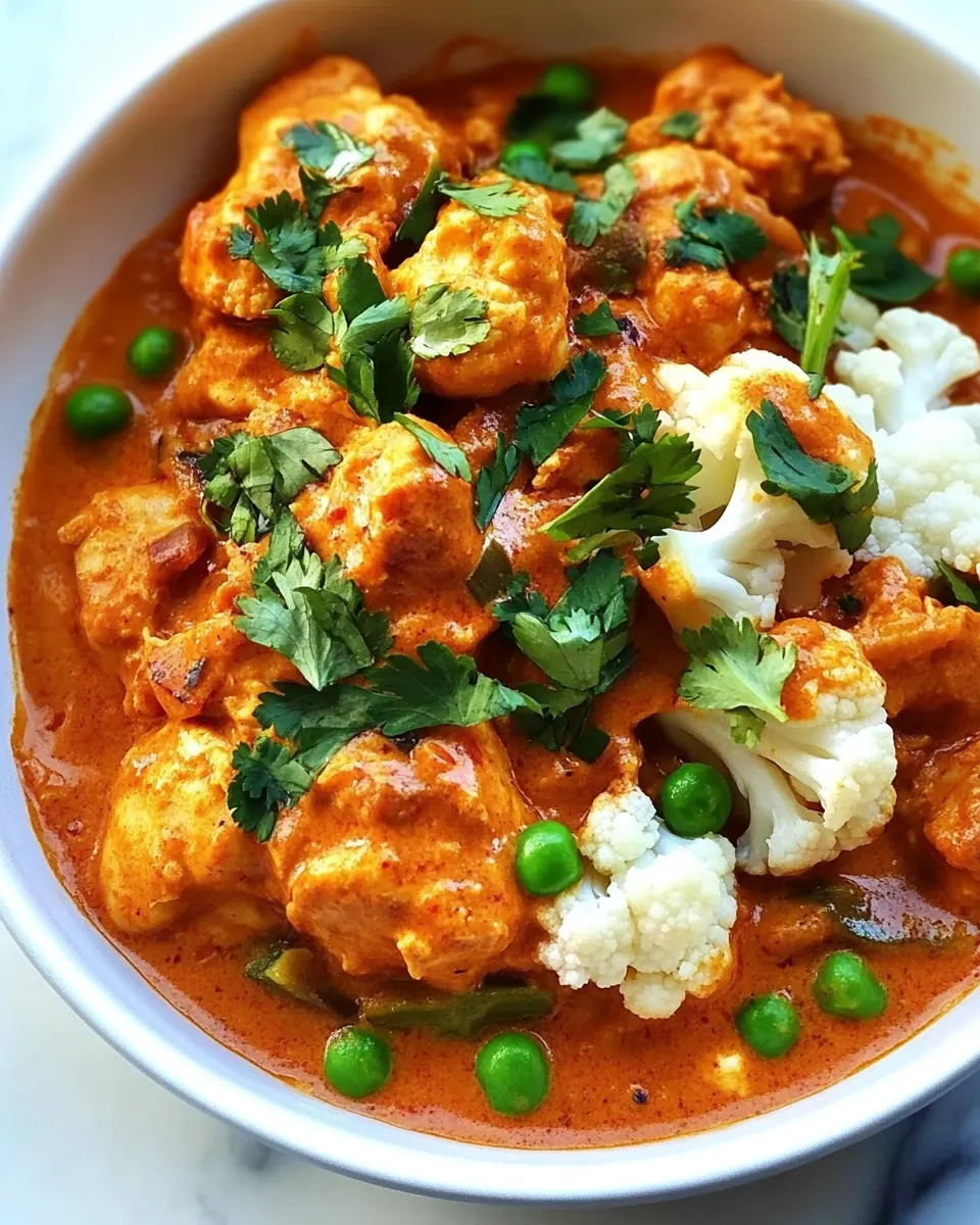 Quick Instant Pot Chicken Tikka Masala with Cauliflower and Peas recipe photo