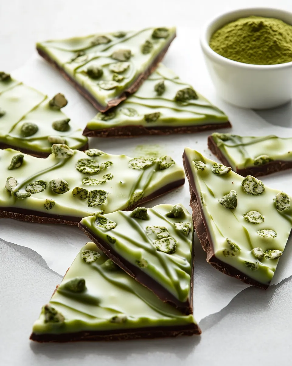 Easy Matcha White Chocolate Crunch Bark recipe photo