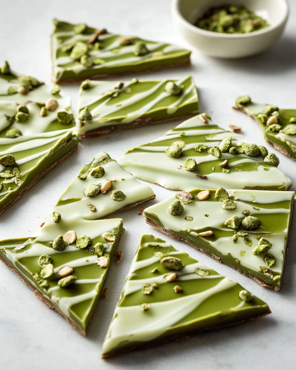 Healthy Matcha White Chocolate Crunch Bark shot