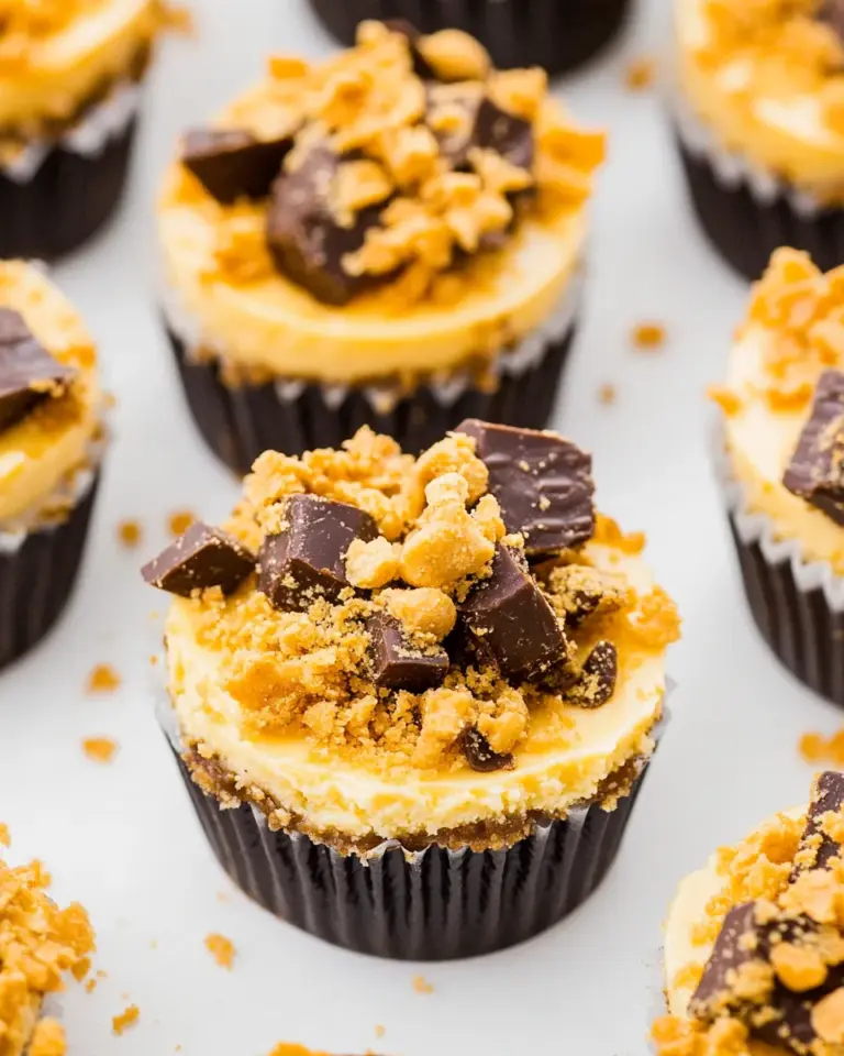 Homemade Mini Peanut Butter Butterfinger Cheesecakes photo